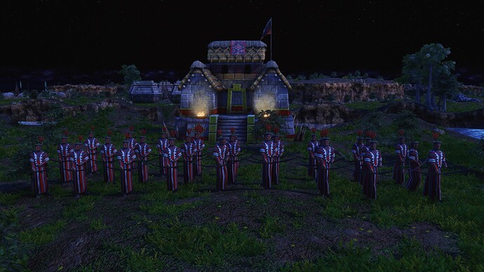 AoE III DE Inca Champion Jungle Bowman during the night