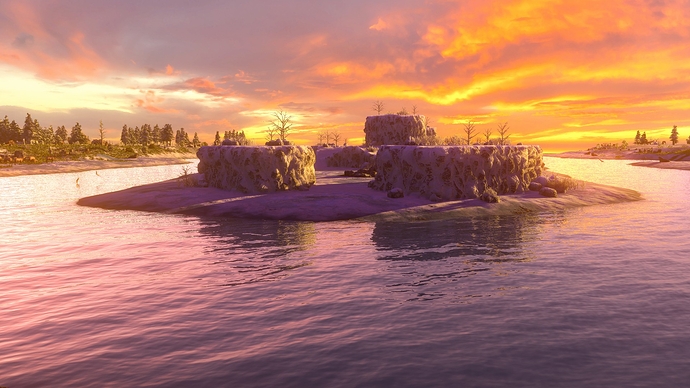 AoE III DE Northwest Passage at sunset