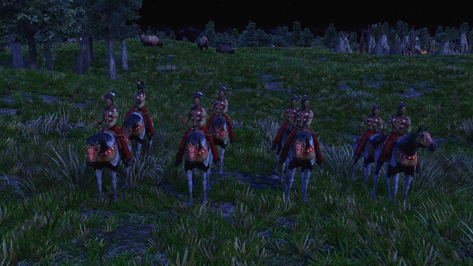 AoE III DE Lakota Champion Bow Rider during the night
