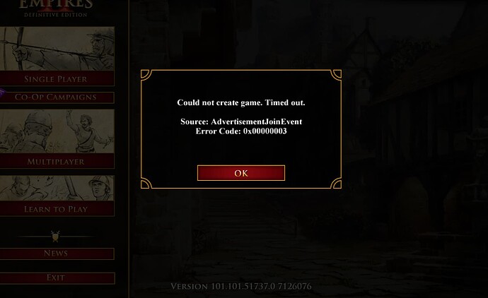 Age of Empires 2 error