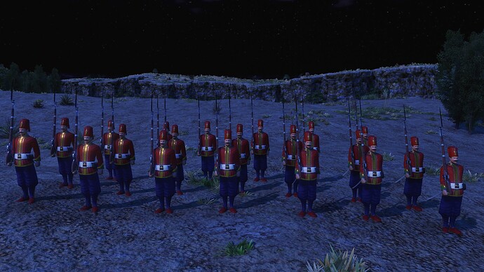 AoE III DE Ottoman Guard Nizam Fusilier during the night