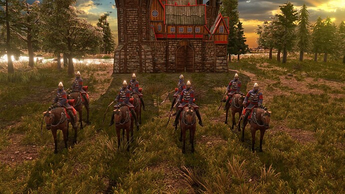 AoE III DE Russian Veteran Oprichnik at sunrise