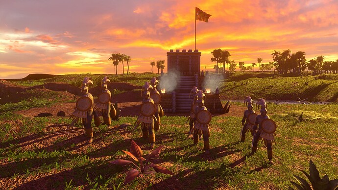 AoE III DE Aztecs Elite Coyote Runner at sunset