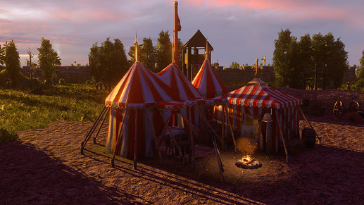 AoE III DE Command Post at sunset