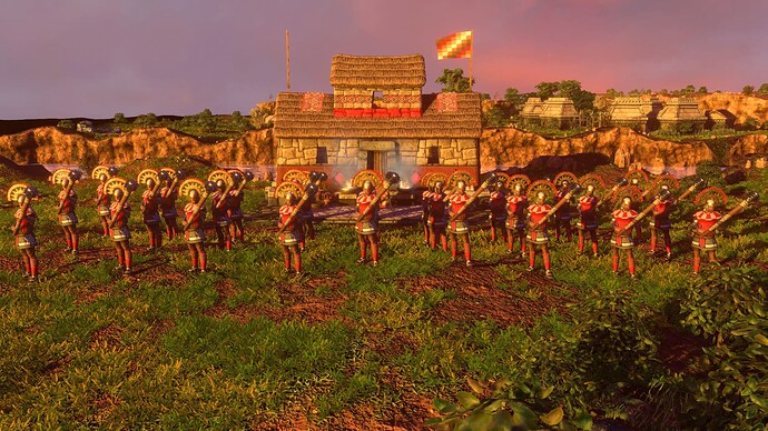 AoE III DE Inca Elite Maceman at sunset