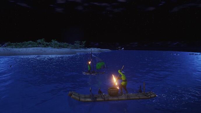 AoE III DE Indians Bandit Catamaran attacking Chinese fishing boat during the night