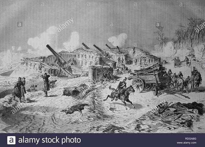 saxon-siege-battery-24-pounder-in-front-of-fort-rosny-illustrierte-kriegschronik-1870-1871-illustrated-war-chronicle-1870-RDGA9G