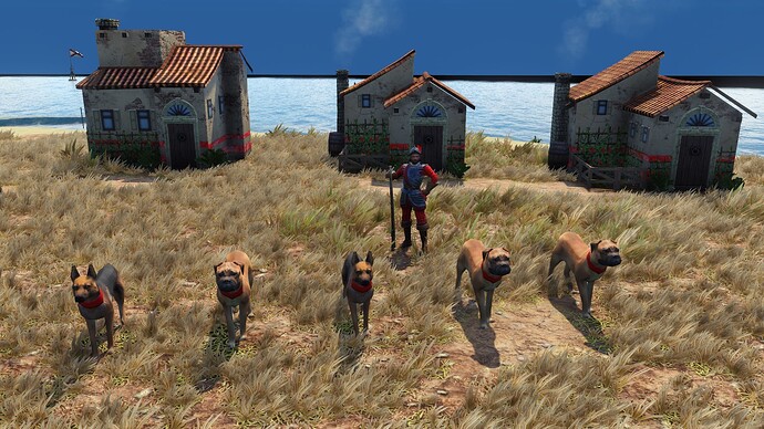 AoE III DE Spanish War Dogs and their Master during the day