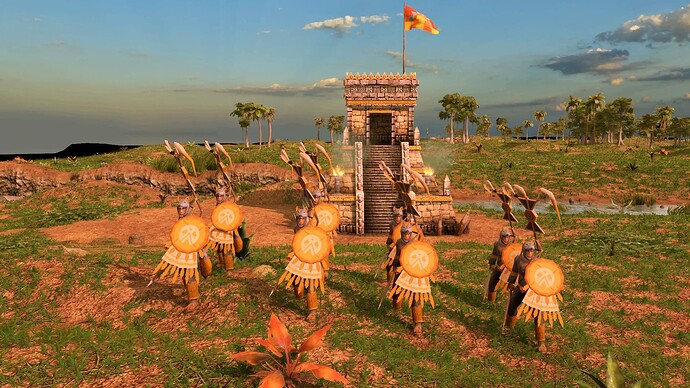 AoE III DE Aztecs Champion Coyote Runner at sunrise