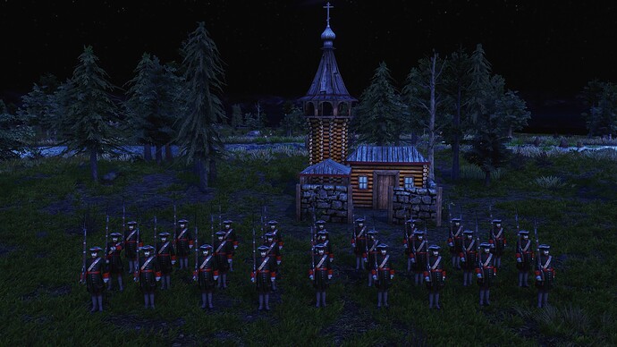 AoE III DE Russian Veteran Rekrut during the night