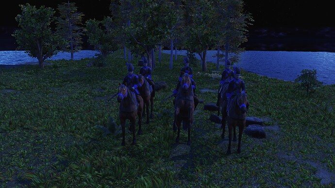 AoE III DE United States Veteran Carbine Cavalry during the night