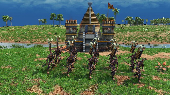 AoE III DE Aztecs Champion Arrow Knight during the day
