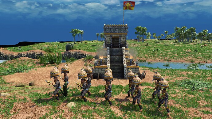 AoE III DE Aztecs Legendary Puma Spearman during the day