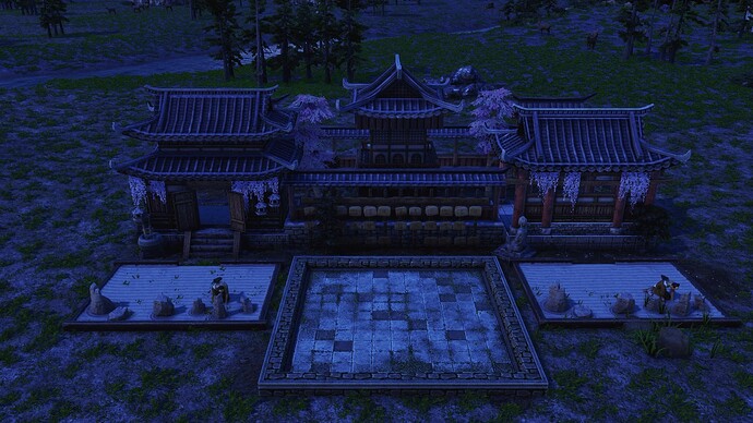 AoE III DE Zen Temple during the night