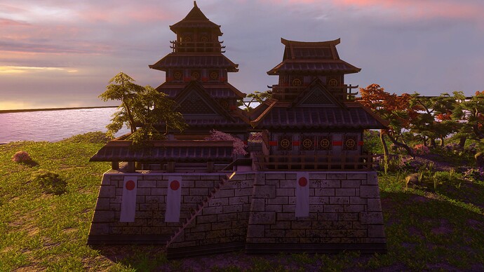 AoE III DE Shogunate at sunset