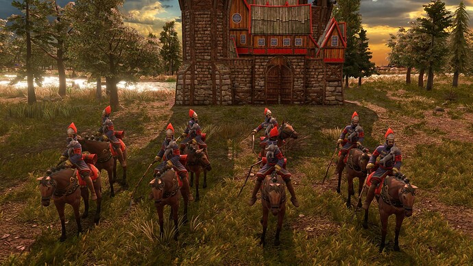 AoE III DE Russian Guard Oprichnik at sunrise