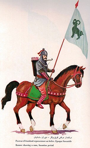 Sassanian Persian Ram Standard Bearer Armored Cavalryman