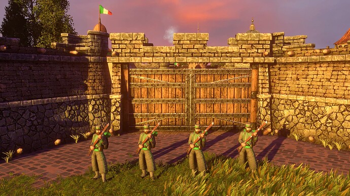 AoE III DE Italians Papal Zouave at sunset