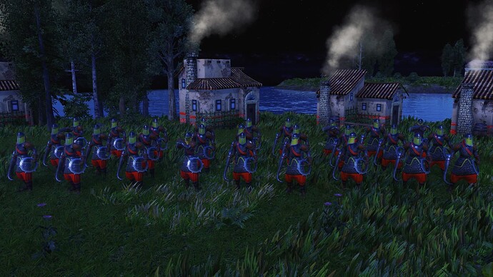 AoE III Maltese Guard Fire Thrower during the night