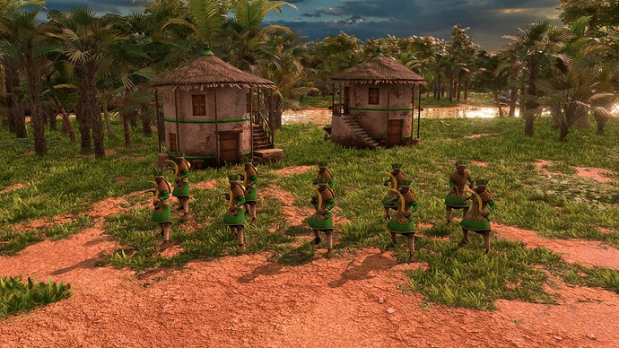 AoE III DE Ethiopians Champion Shotel Warrior at sunrise