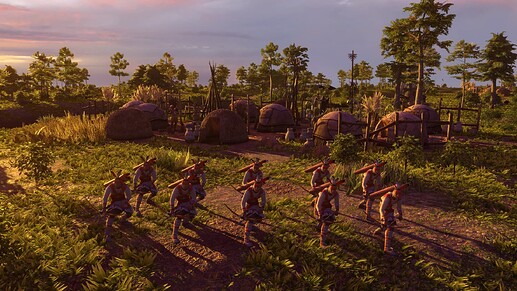 AoE III DE Seminole Sharktooth Bowman at sunset