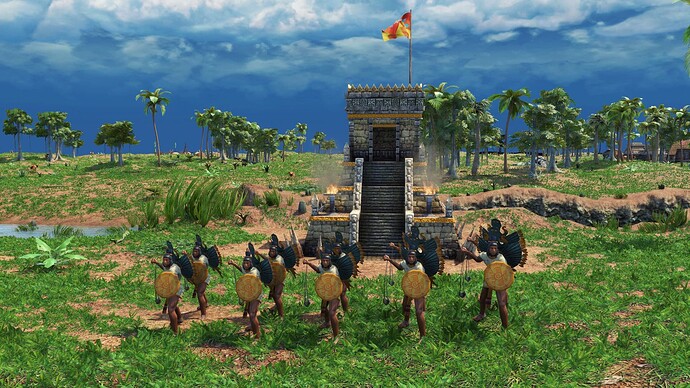 AoE III DE Aztecs Champion Otontin Slinger during the day