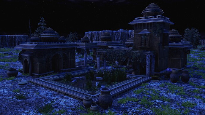 AoE III DE Bhakti Temple during the night