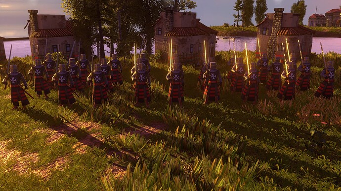 AoE III DE Maltese Guard Teutonic Knight Hospitaller at sunset