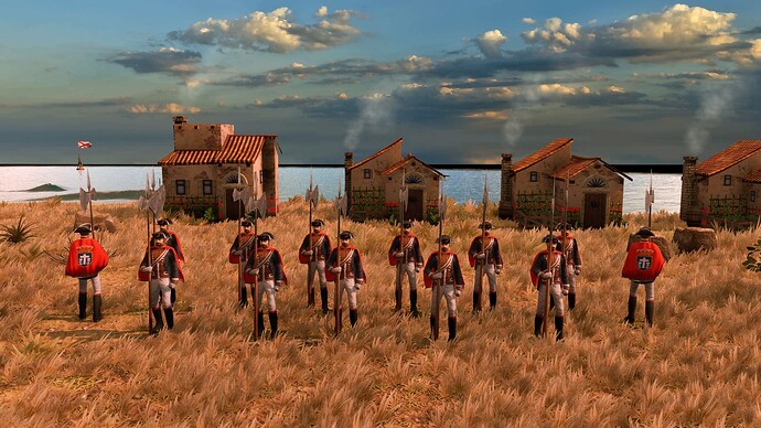 AoE III DE Spanish Royal Halberdier at sunrise