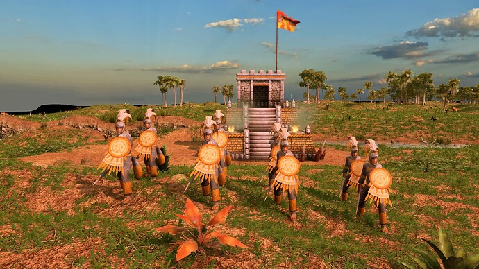 AoE III DE Aztecs Elite Coyote Runner at sunrise