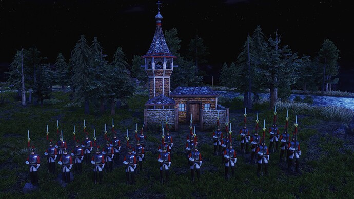 AoE III DE Russian Guard Poruchik during the night