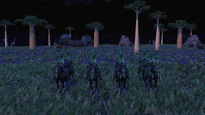 AoE III DE Hausa Champion Raider during the night
