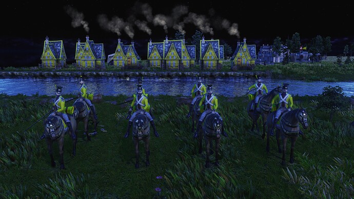 AoE III DE German Veteran Uhlan during the night