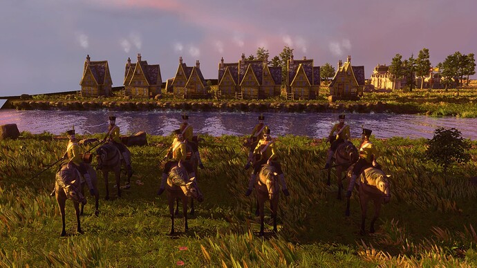 AoE III DE German Uhlan at sunset