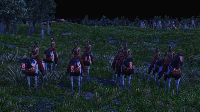 AoE III DE Lakota Elite Bow Rider during the night
