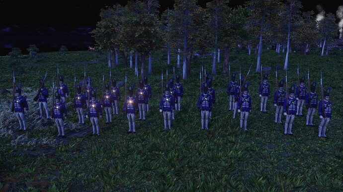 AoE III DE United States Guard Regular during the night