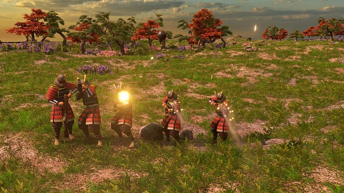 AoE III DE Japanese Odzutsu Honored Samurai Attack at sunrise