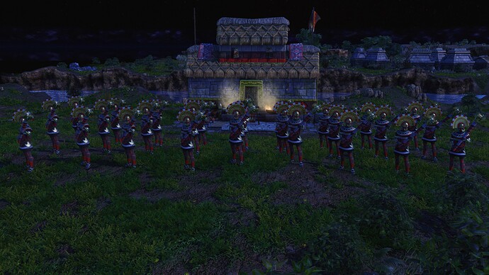 AoE III DE Inca Legendary Maceman during the night