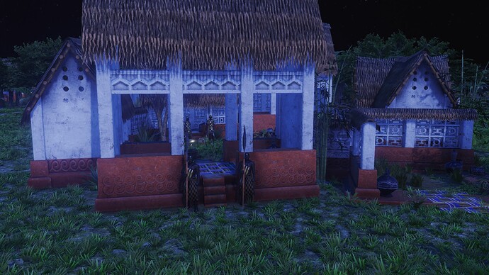 AoE III DE Akan settlement during the night