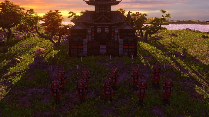 AoE III DE Japanese Exalted Ashigaru Musketeer at sunset