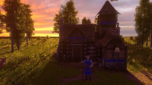 AoE III DE Default Germans Explorer at sunset