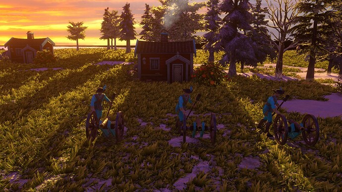 AoE III DE Swedes Leather Cannon at sunset