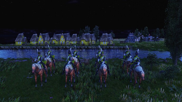 AoE III DE German Veteran Prinz Chevauleger during the night