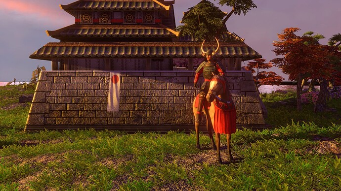 AoE III DE Japanese Daimyo Mototada at sunset