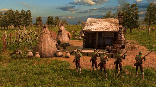 AoE III DE Cree Coureur Des Bois at sunrise