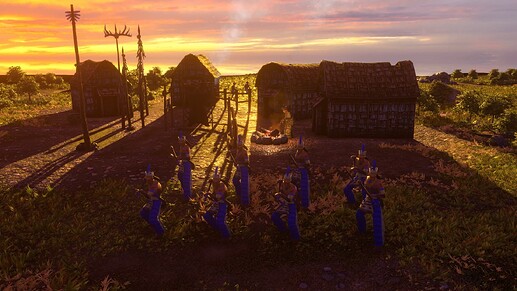 AoE III DE Haudenosaunee Tomahawk natives at sunset