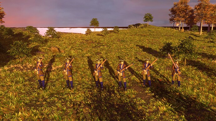 AoE III DE United States Commerce Age Minuteman at sunset