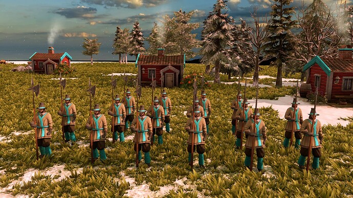 AoE III DE Swedes Gustavian Guard at sunrise