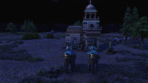 AoE III DE Armored Elephants during the night