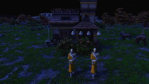 AoE III DE Default Japanese Monk during the night